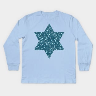 Israel Independence Day holiday flat design icon star of david shape Kids Long Sleeve T-Shirt